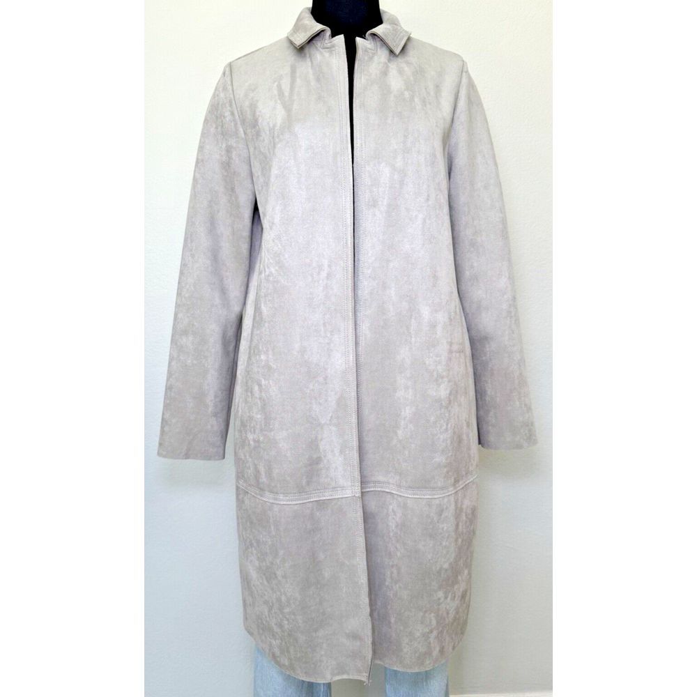Philosophy Republic Clothing Jacket Women Medium Grey Faux Suede Leather Jacket